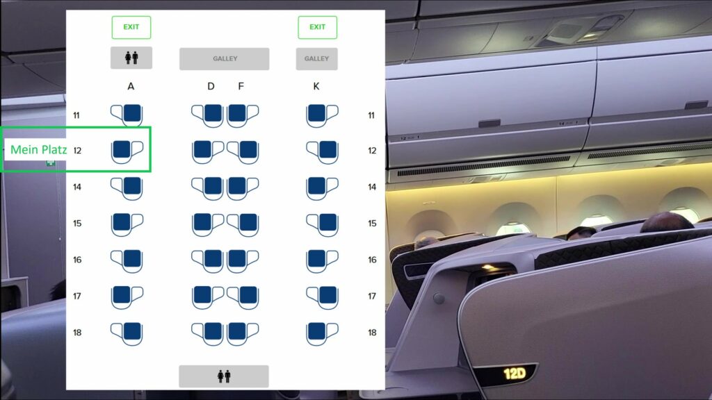 Singapore Airlines A350 Business Class Sitzplan und Sitzplatz